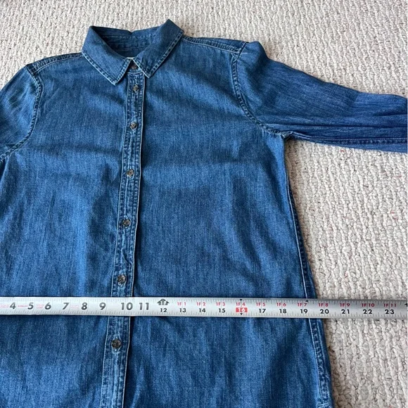 Equipment Femme Arlette Chambray Denim Button Down Tunic Top - Picture 13 of 13